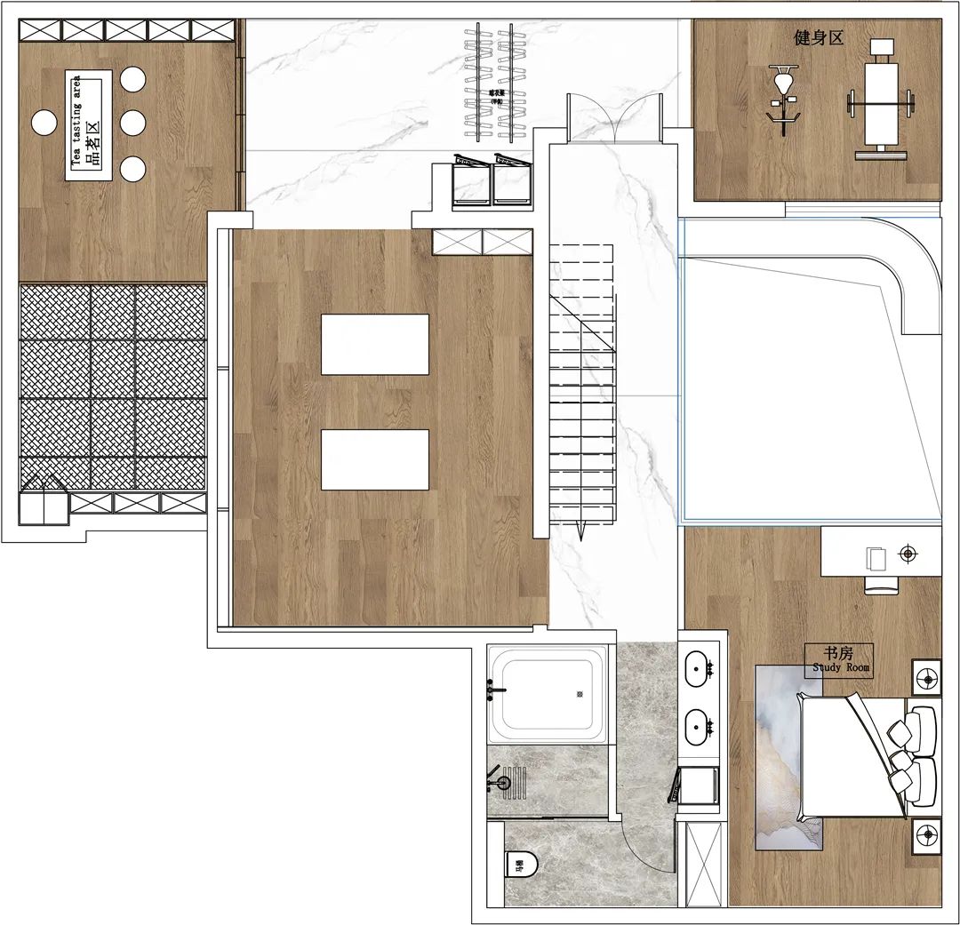 万科高新华府现代新中式底跃别墅丨青马别墅空间设计-33