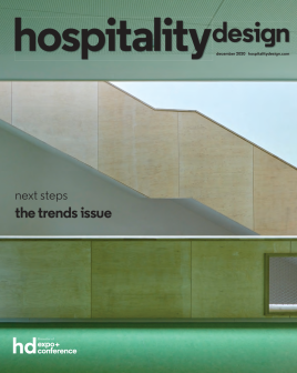 《Hospitality Design 酒店设计》是酒店设计领先的杂志，提供有关酒店行业新闻的全面报道，并独家报道最新的生态友好型绿色酒店和酒吧设计。