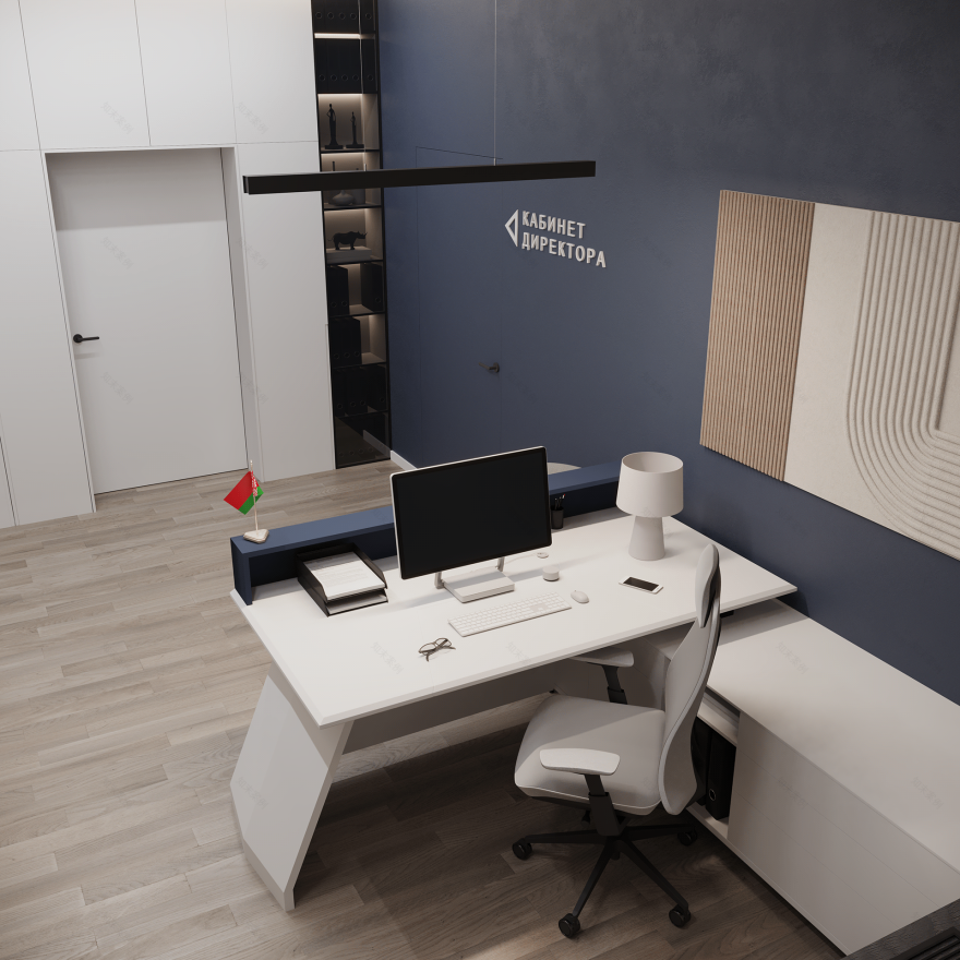 政府机构设计项目(办公室空间室内设计与3D可视化)-24