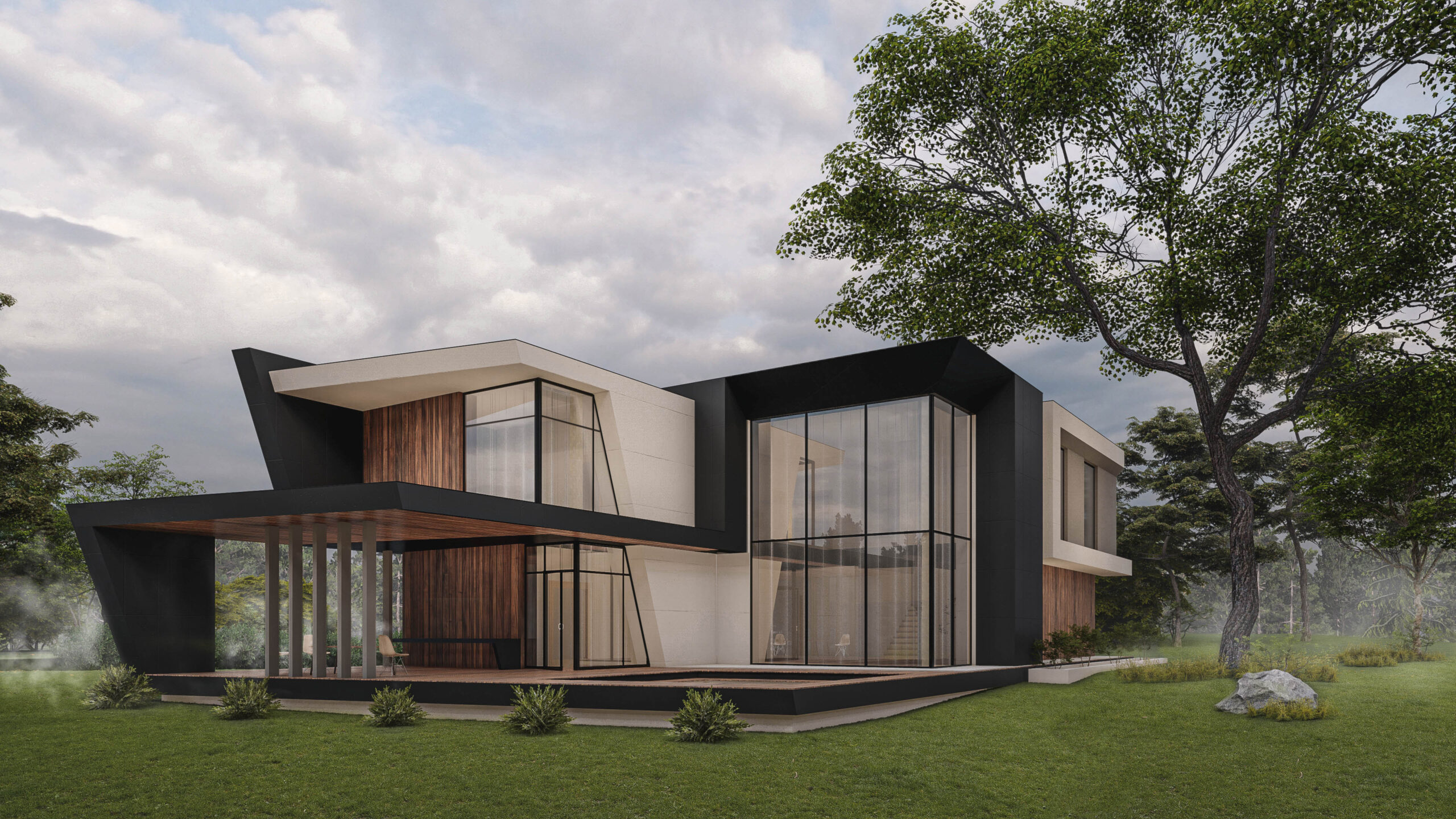 Динамичный современный коттедж 345м² — портфолио бюро ARXY-21