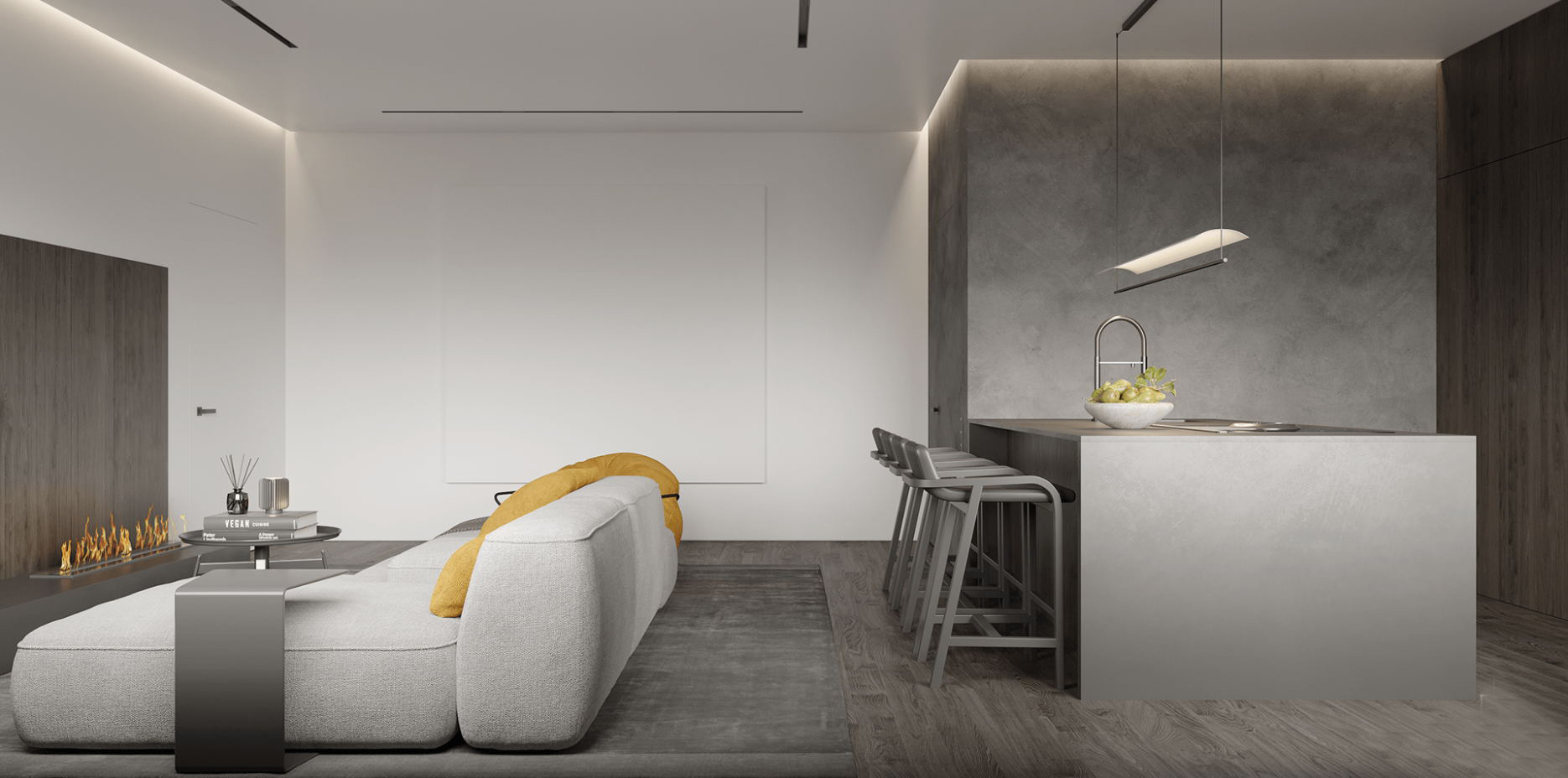 高级灰色系公寓设计 享受一片美好时光。-3