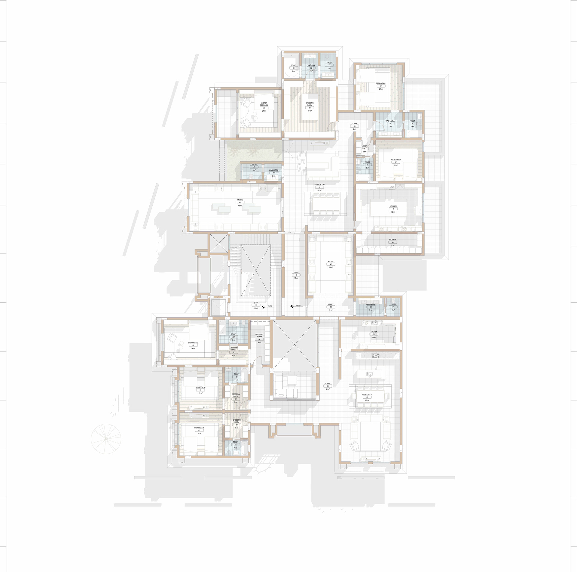 别墅图纸丨沙特阿拉伯吉赞丨PROP & AERMES ARCHITECTS-8