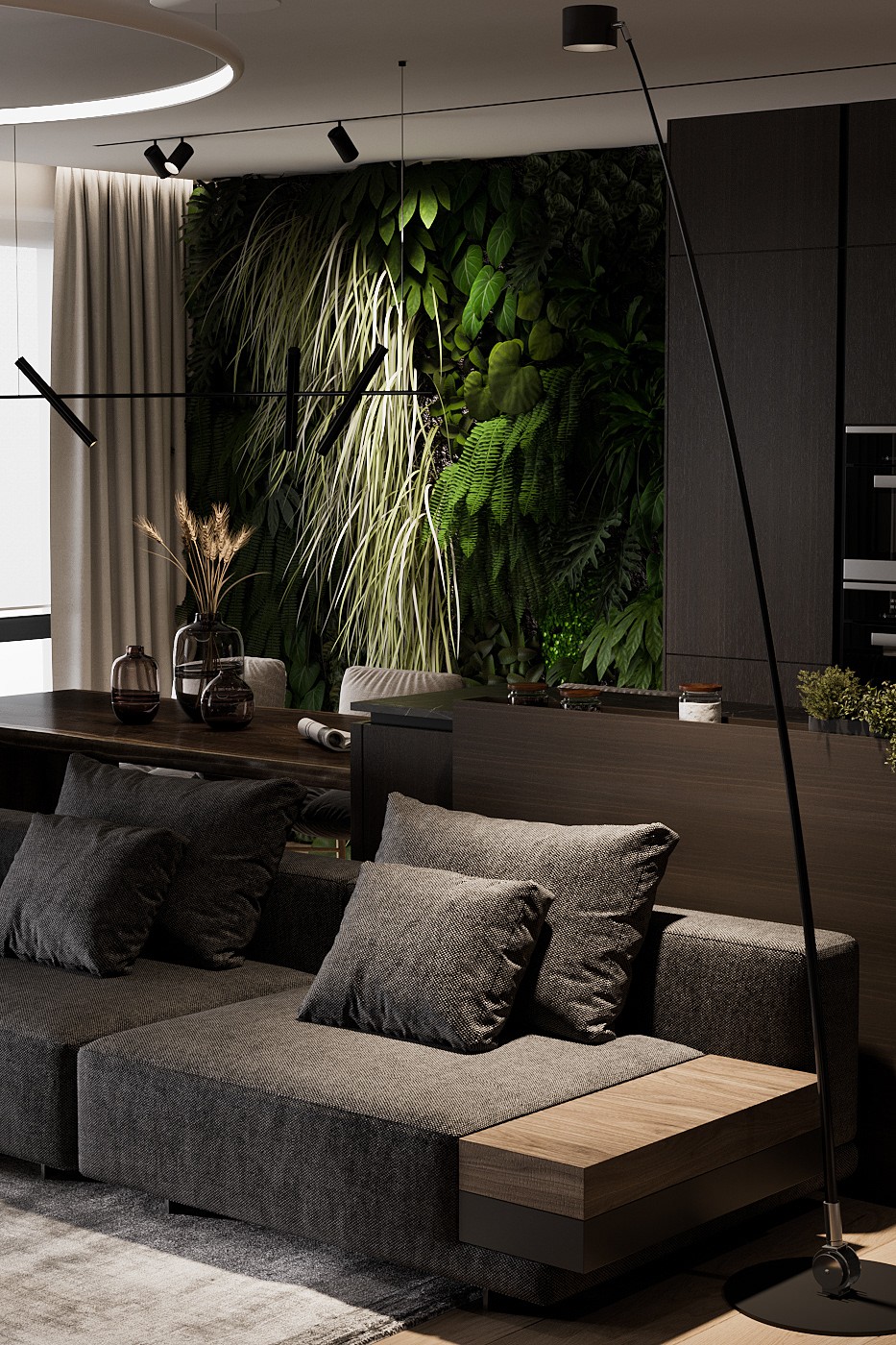 95㎡高级黑色系公寓设计 超多细节-5