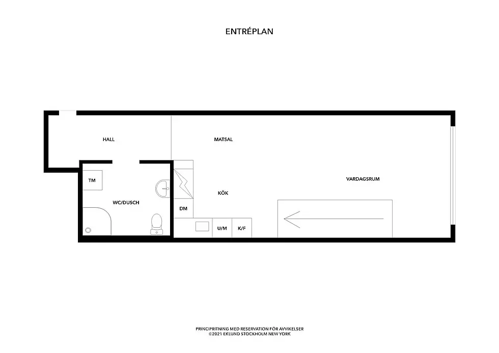 带有天窗的瑞典复式公寓房间-15