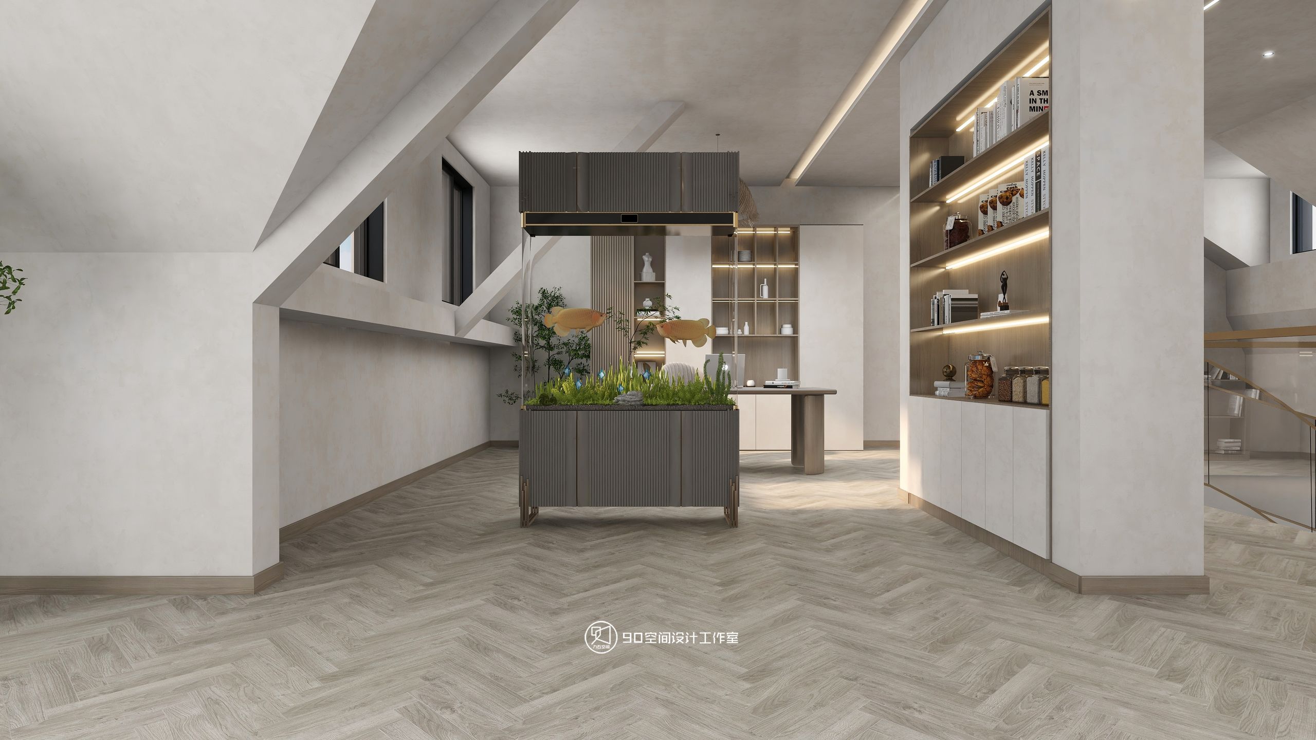 189㎡轻奢复式住宅设计丨90 空间设计-25