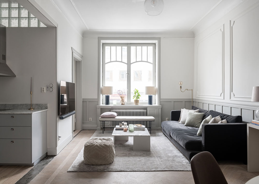 斯德哥尔摩 46 平米古典风公寓设计-1