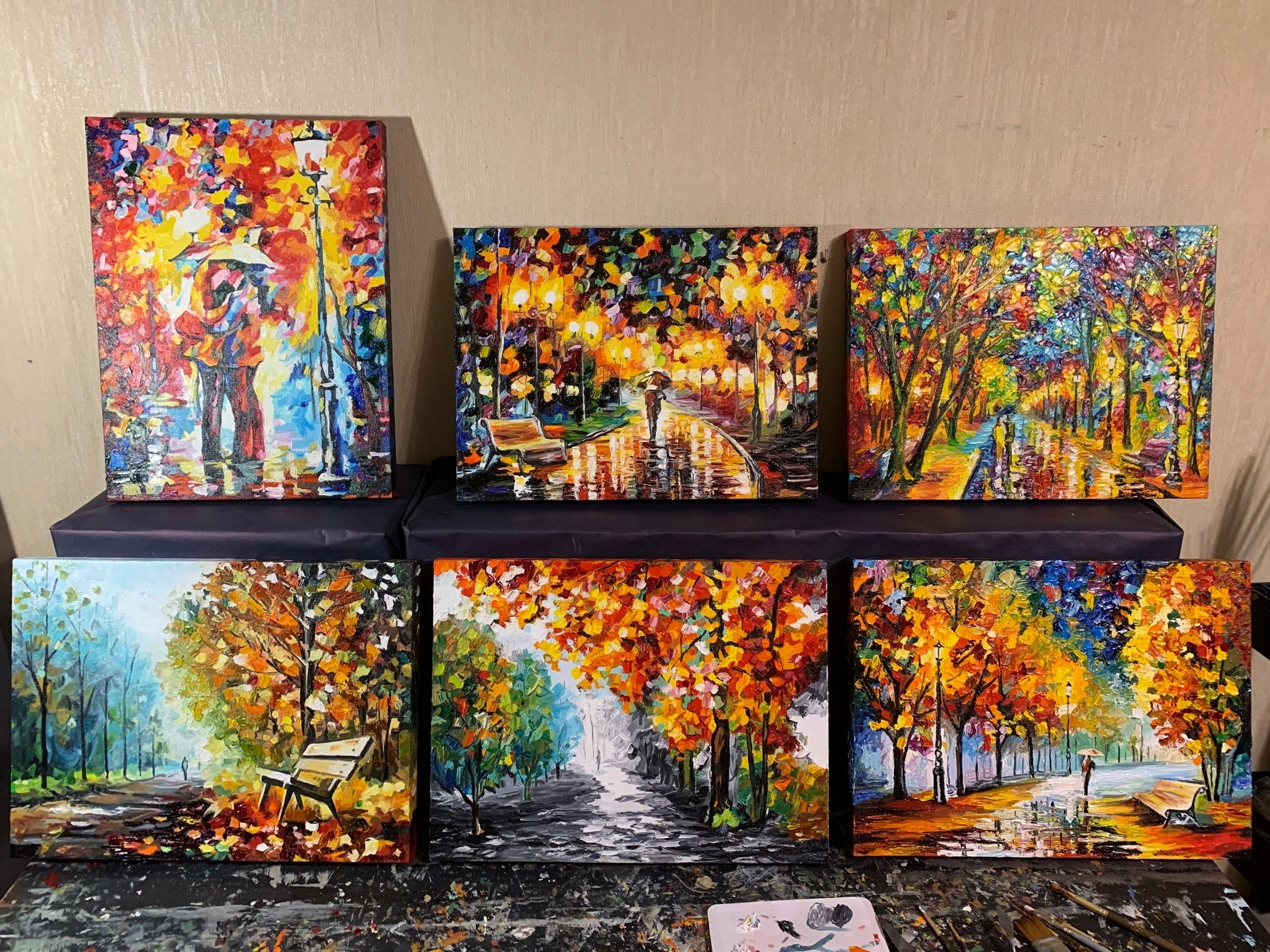 Autumn Impasto Art Series 6 Oil Paintings for Interior-8