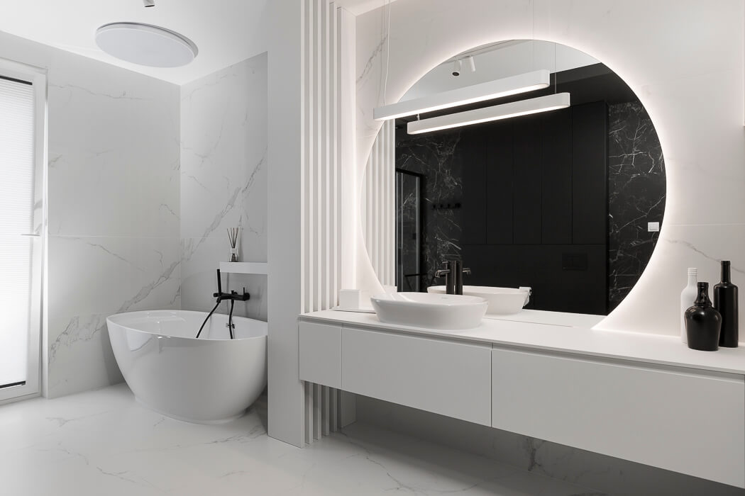 Nowoczesne wnętrze black&white w domu w Gorzowie Wielkopolskim - PLN Design-3