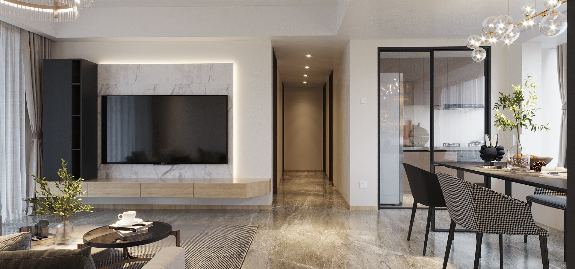 深圳口山设计：光明星河天地89㎡，装下四季温柔！-0