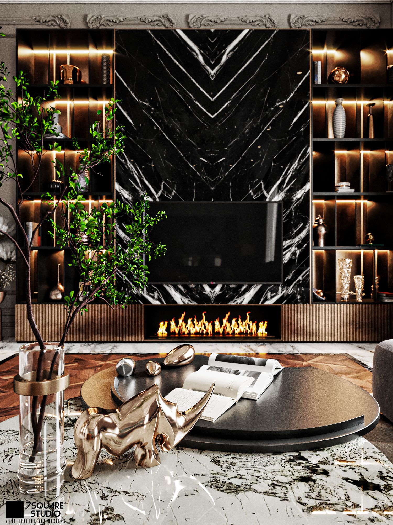 豪华卧室 迪拜丨阿联酋迪拜丨SQUARE STUDIO-8