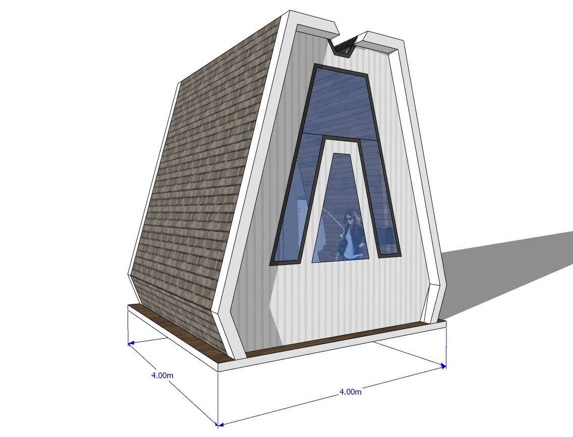 Type B 4x4 m. Samall House (RAFT HOUSE)-4