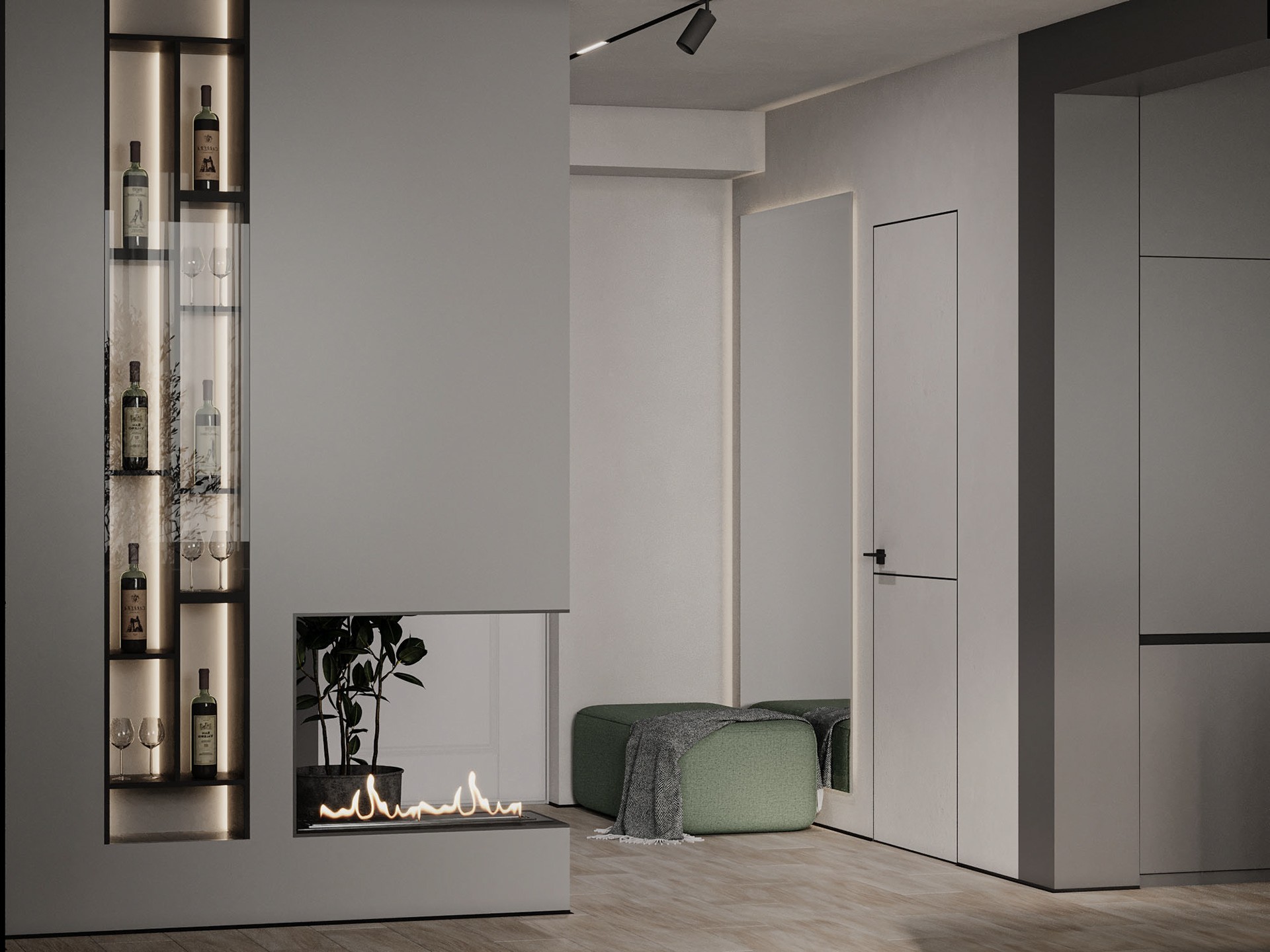 高级灰+绿色 打造出极致舒服的家-0