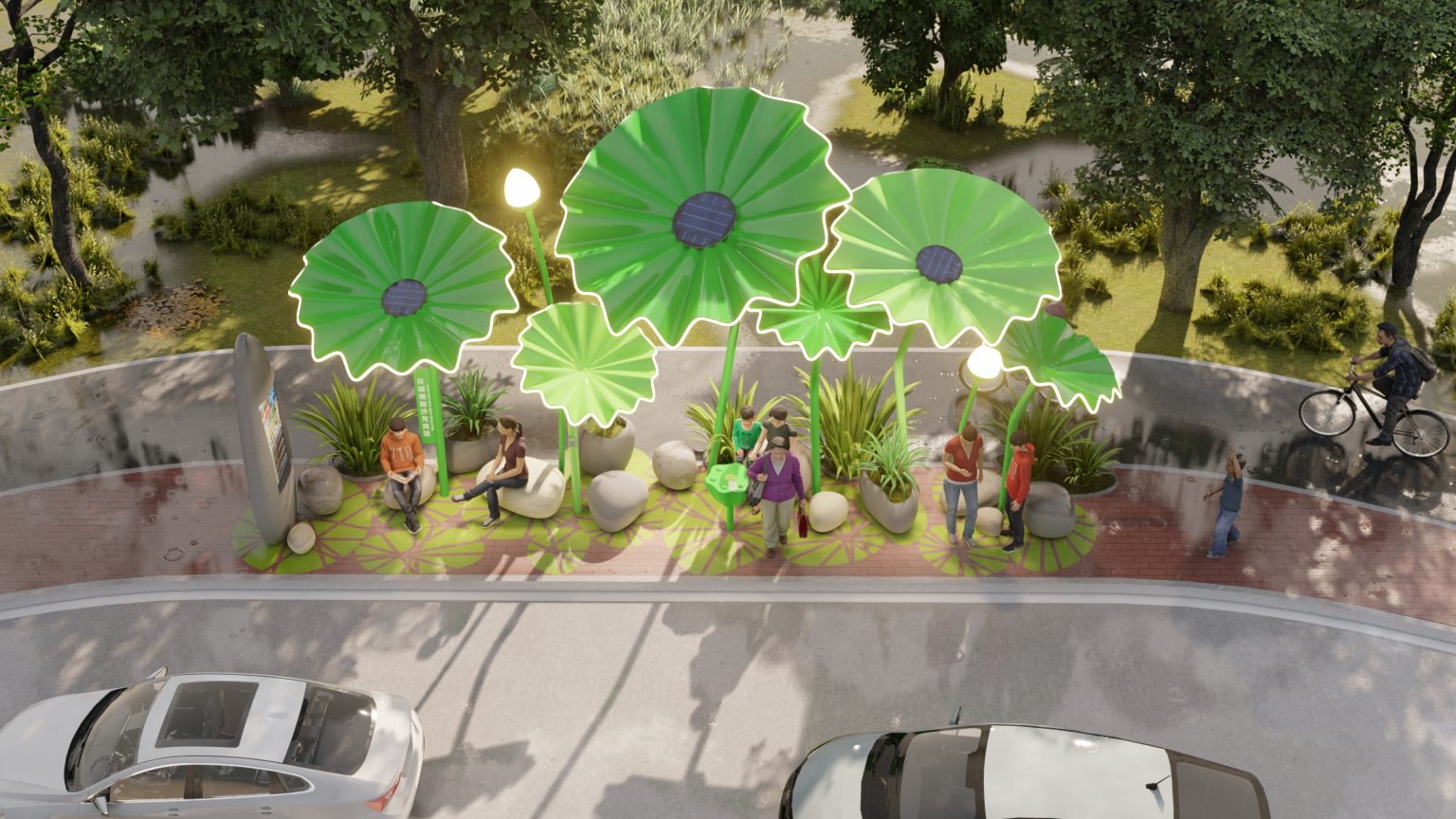 嘉兴莲花生态公交站-11