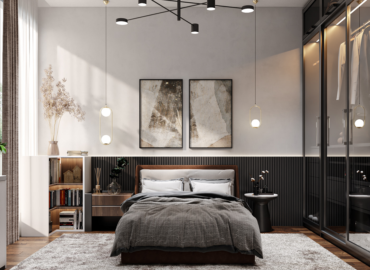 Anastasiya Gushchina丨平层丨SINGLE BEDROOM , TWO DESIGNS-4