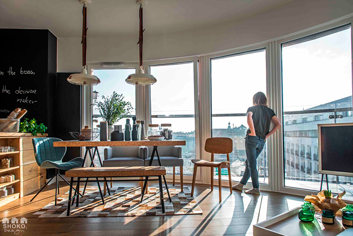 波兰全景窗公寓 | 明亮色彩与趣味空间-3