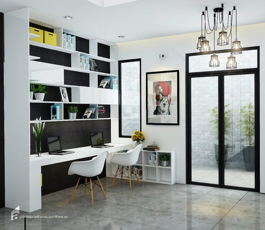 现代越南四层文化画廊设计-27