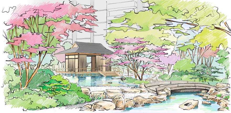 广州合景·臻颐府 | 山水禅意,云峰四谷的景观设计-78