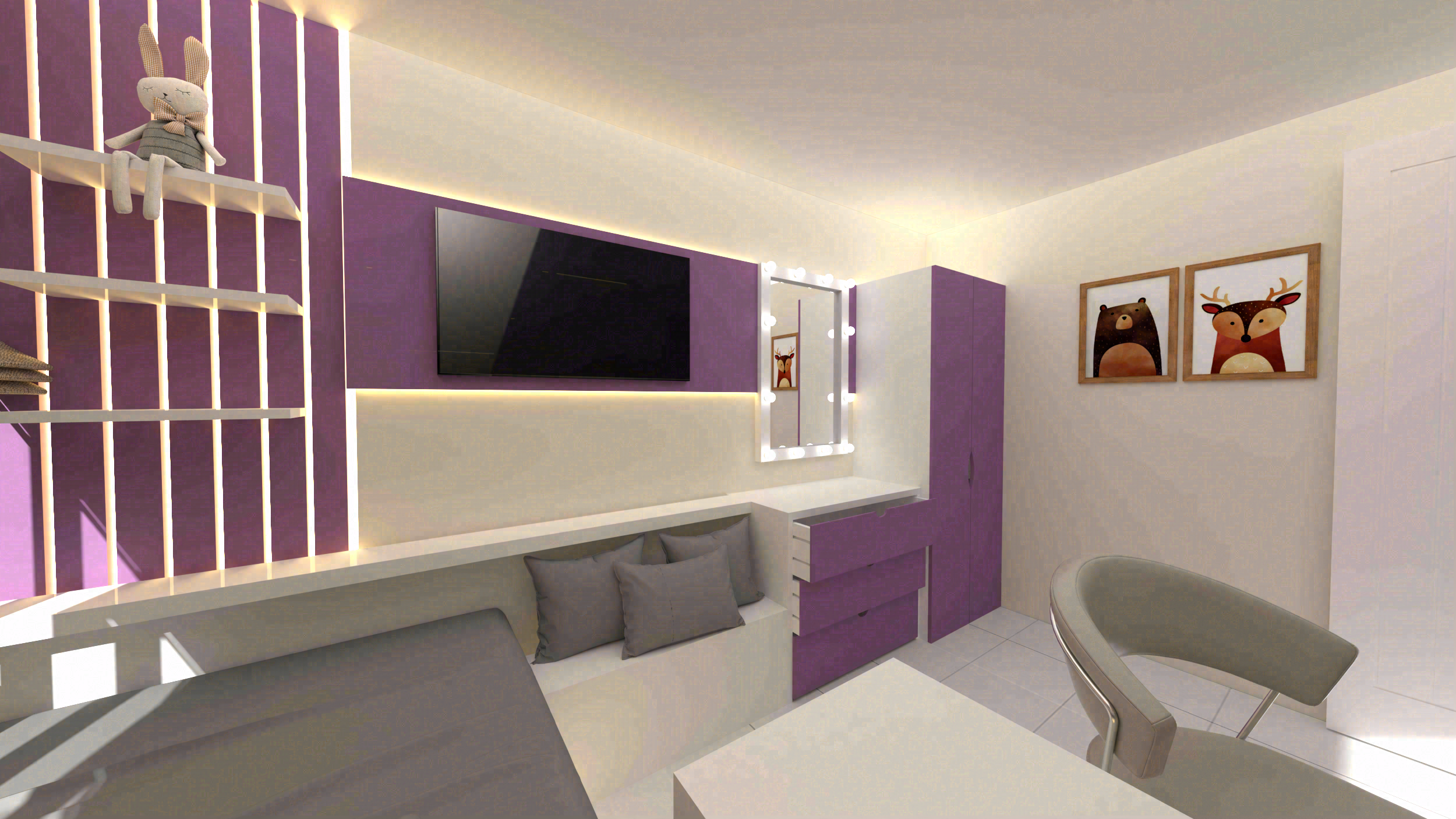 Two proposals for a girl's room.-3