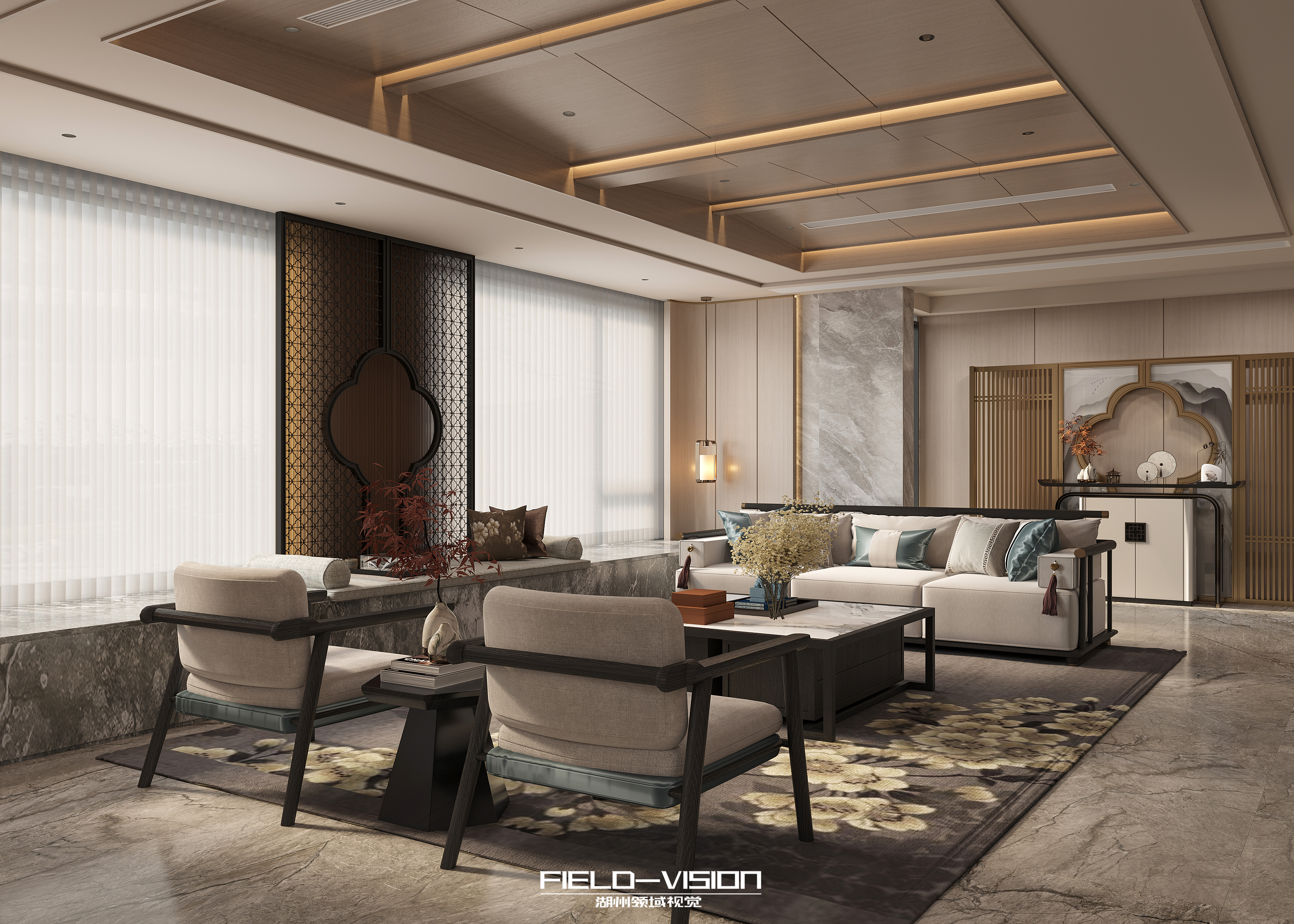 中式大平层室内设计-0