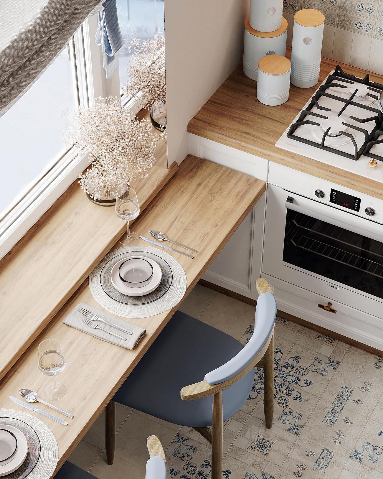 6m²小厨房设计方案（含窗边就餐吧台）-3