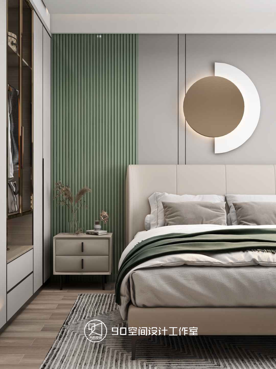 《薄荷绿》87 平方现代简约空间设计-36