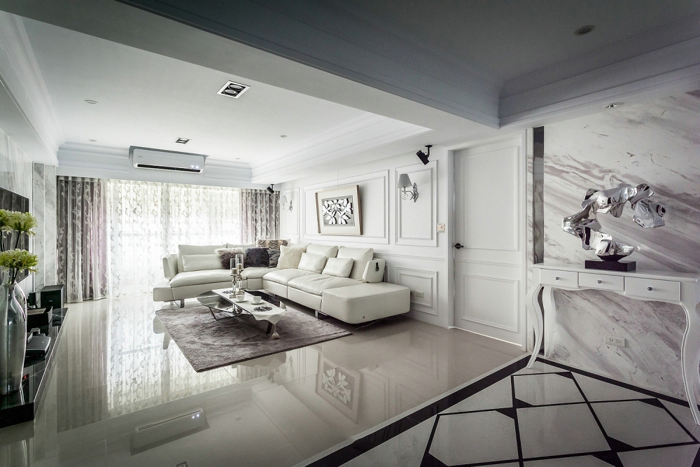 丰越设计打造现代原木金属风格样板间-3