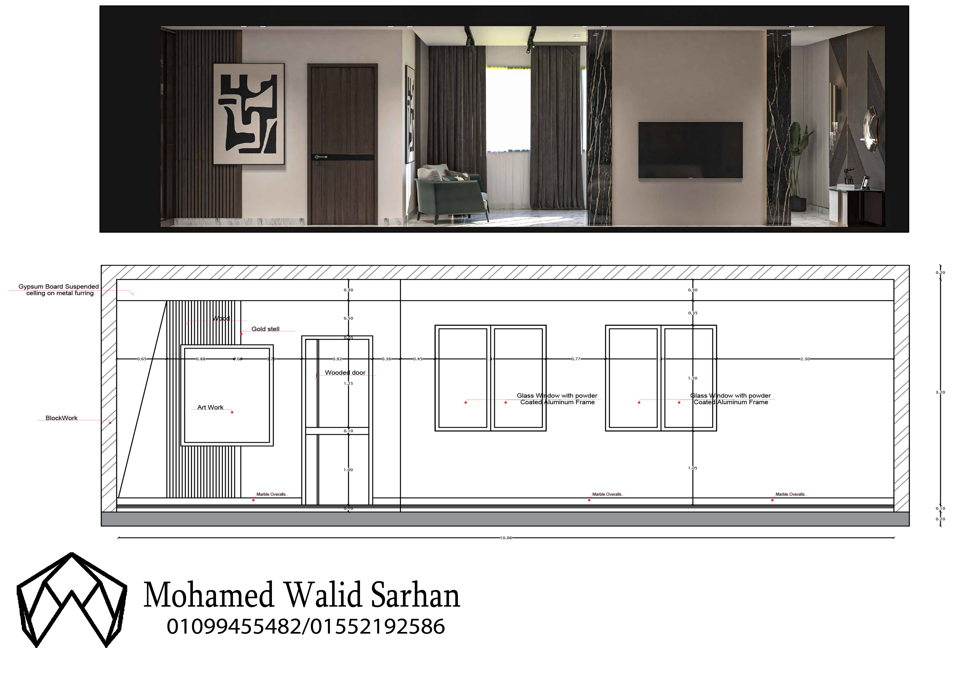 Shopdrawing for bedroom in Kuwait-1