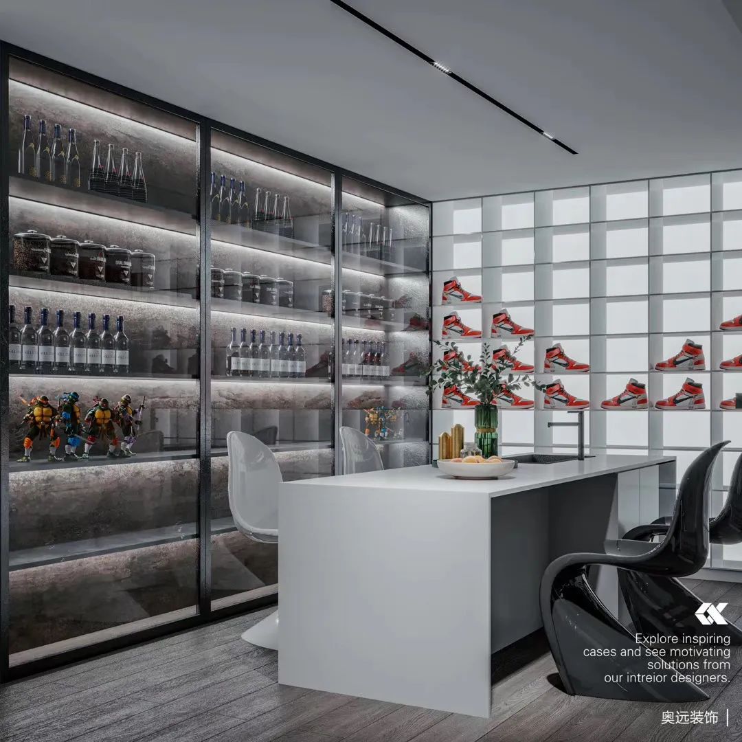 现代简约四季美庐,黑白灰纯空间演绎自然与家-23