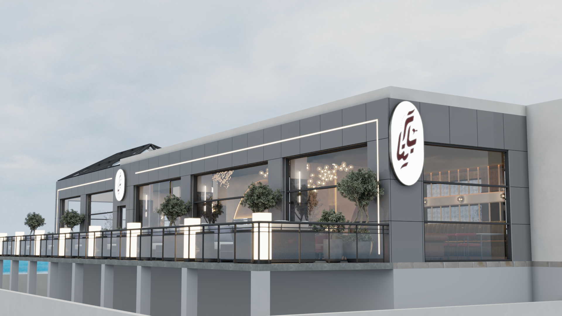 餐厅和水烟休闲室室内设计丨沙特阿拉伯-4