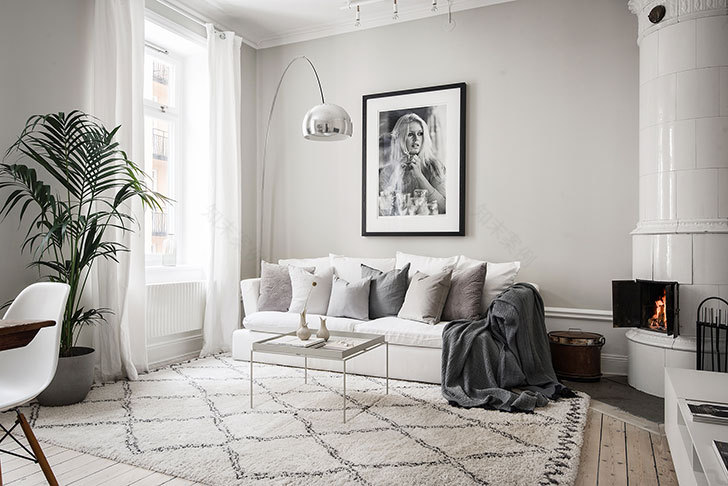 斯德哥尔摩温馨奶油咖啡色公寓设计-7