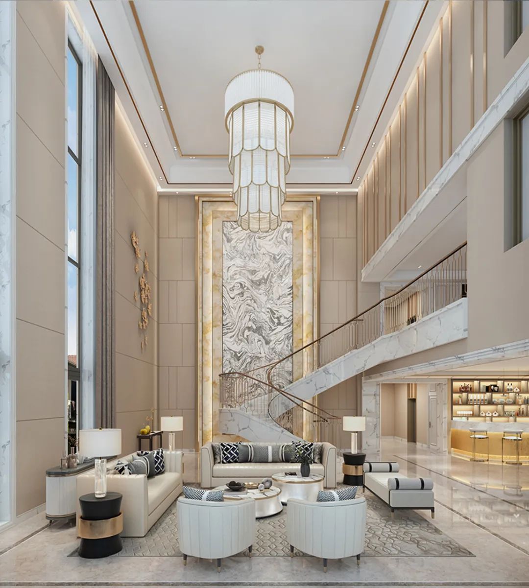 独栋别墅,1700㎡北京丽宫,典雅与现代交融之美丨中国北京丨方鲲国际设计事务所-10