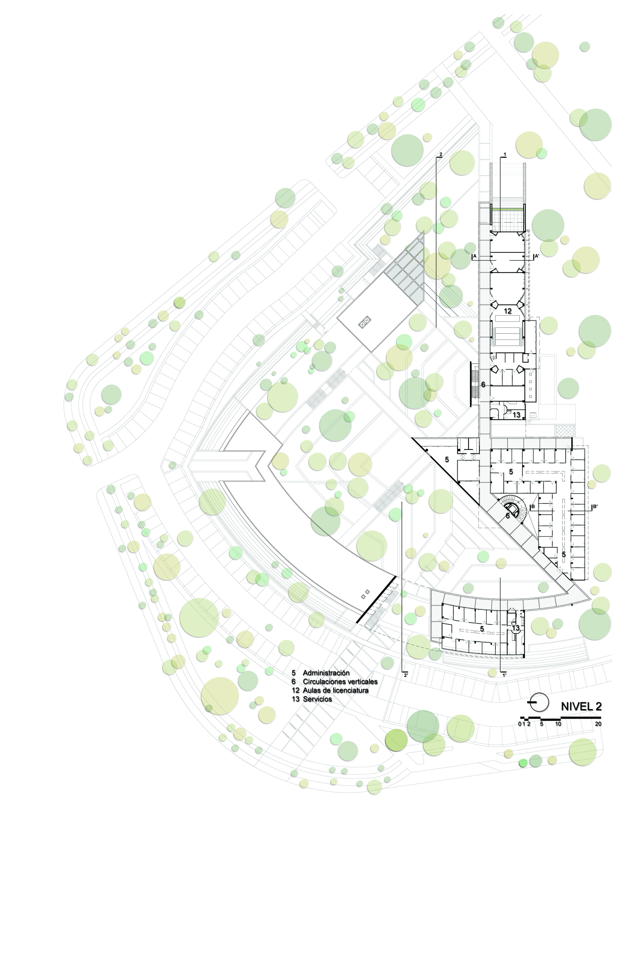 墨西哥尤卡坦自治大学教育建筑——绿色校园中的曲线魅力-31