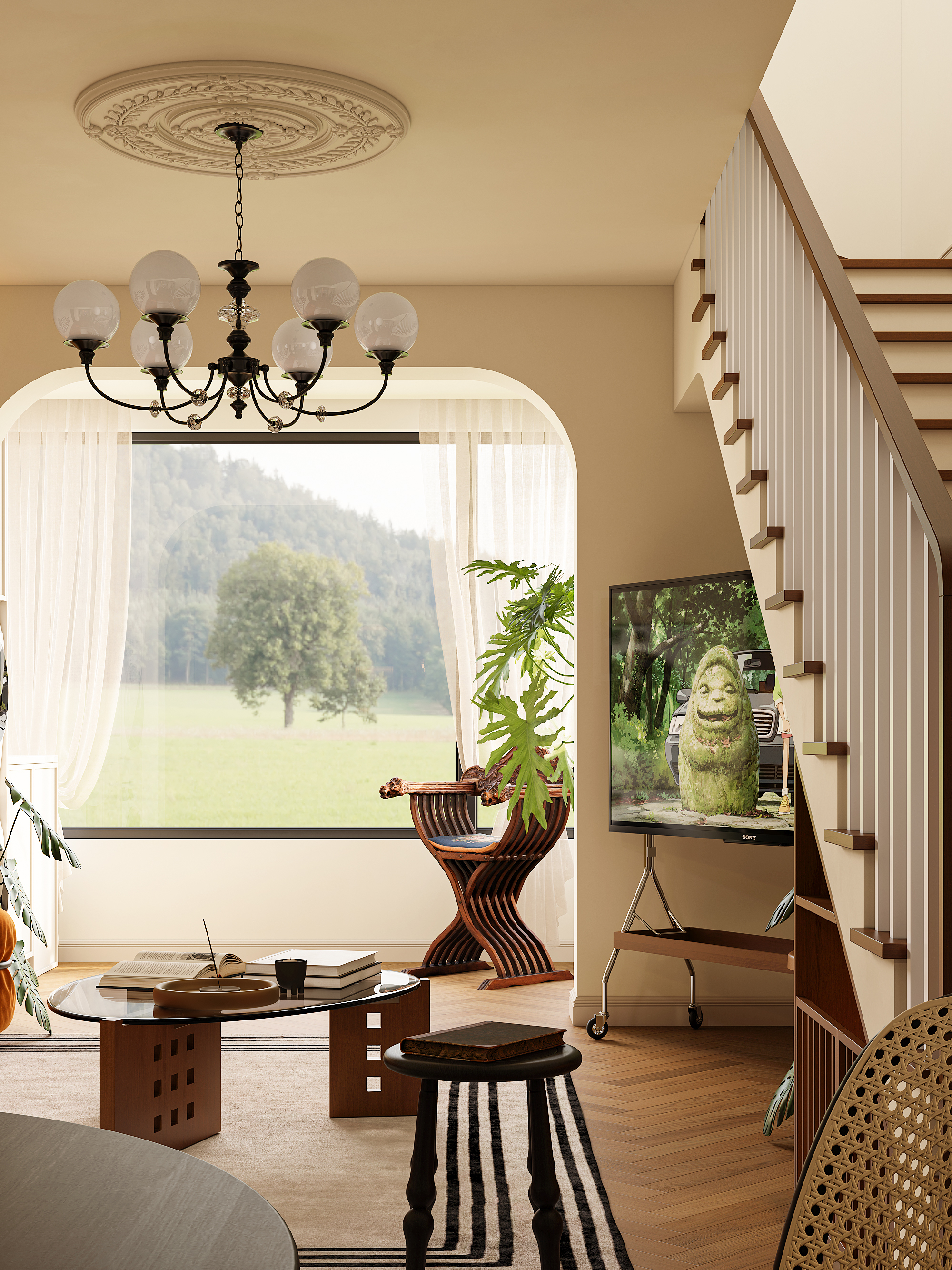 奶油风家装案例专业效果表现-7