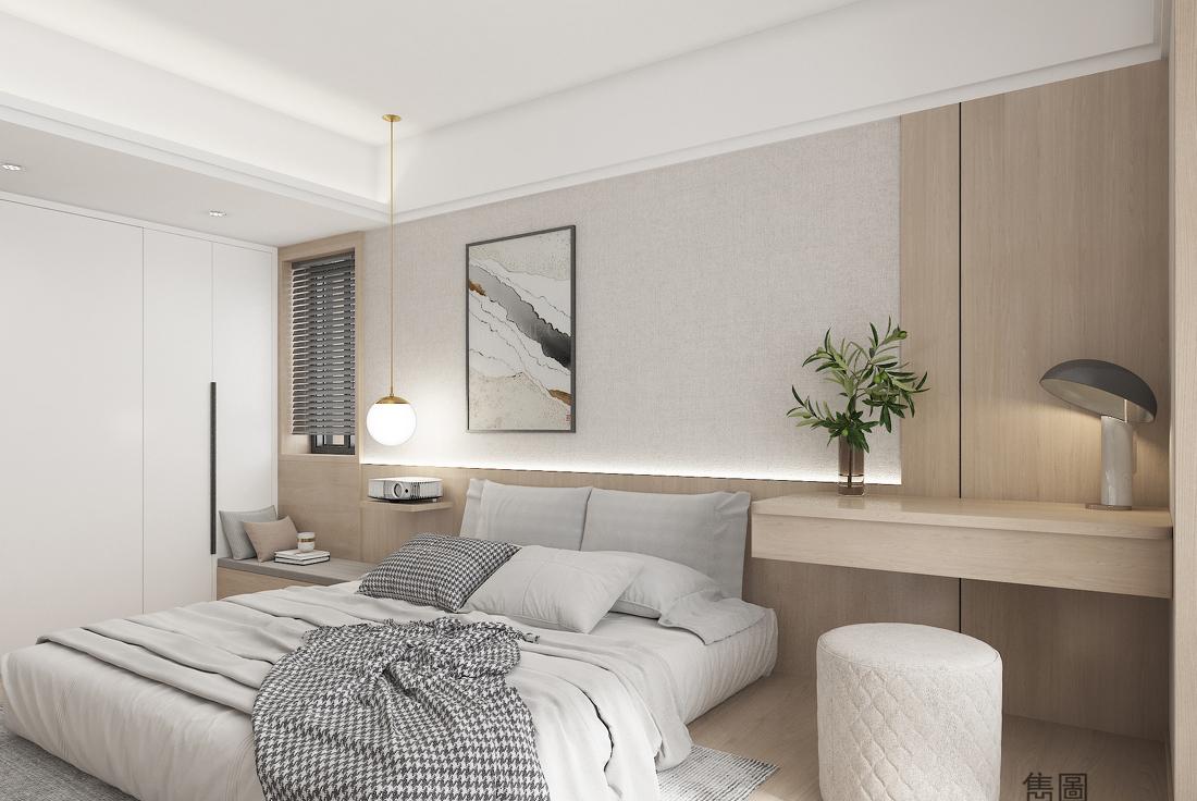 奶咖色日式原木风家居设计-18