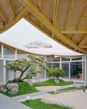 旋转45°的曲面巨型木屋顶丨中国云林县丨CTAA Architects Lab