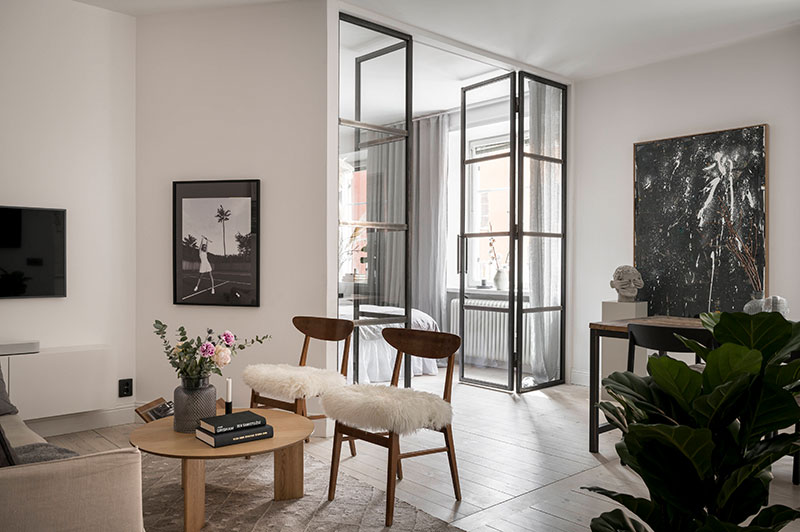 斯德哥尔摩 49 平米黑白木元素公寓-3