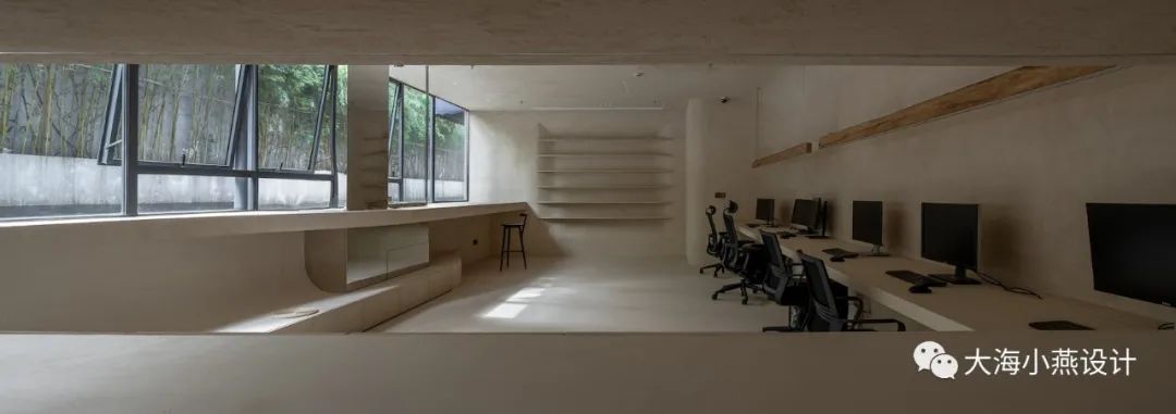 上海 70 平米办公室,竹影摇曳的“空”与“土”-16