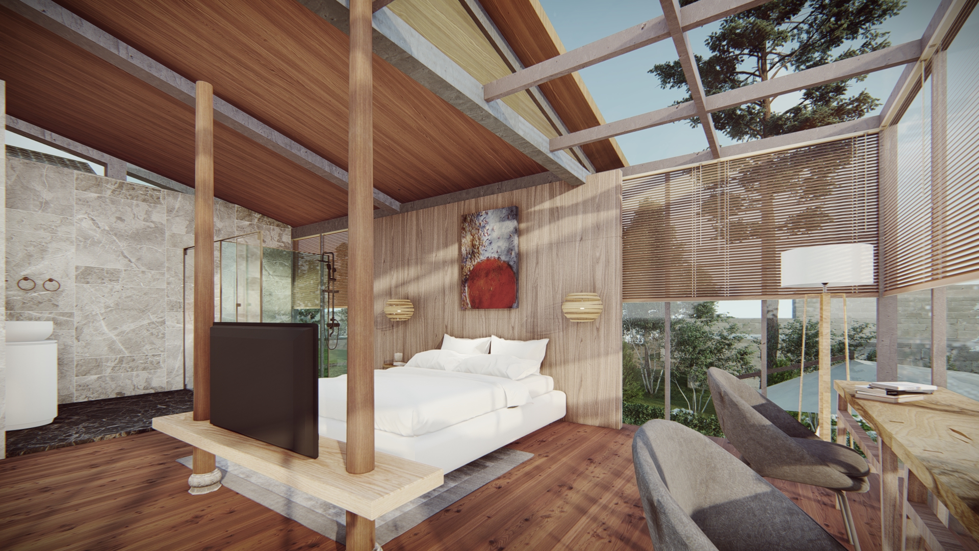 新中式民宿效果图表现-11