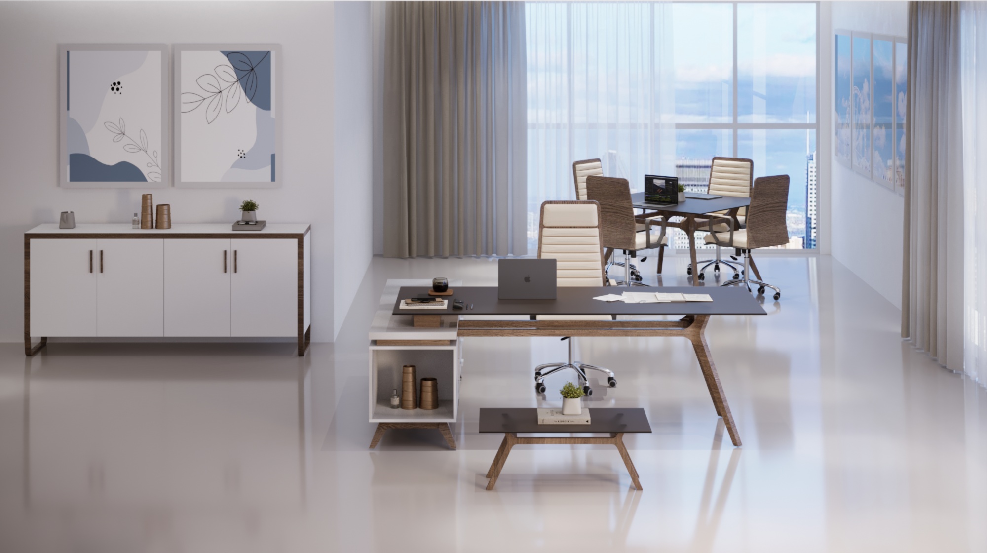 COLLECTION OF FURNITURE ITEMS ( OFFICE )-9