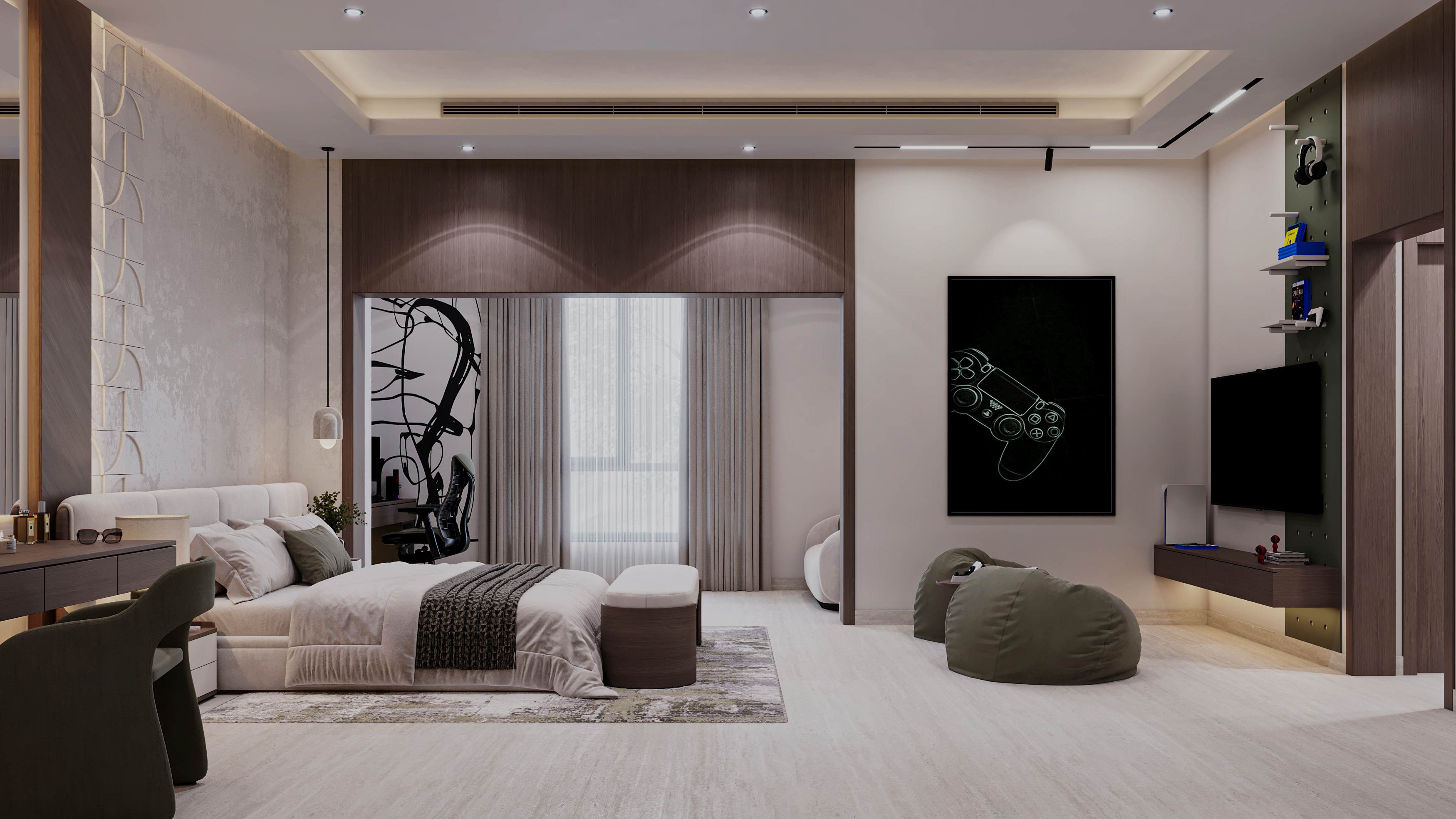 现代奢华男孩卧室

注：原文中Lu·ury可能是Luxury的拼写错误 丨阿联酋阿布扎比丨Archpix Engineering Consultants-6