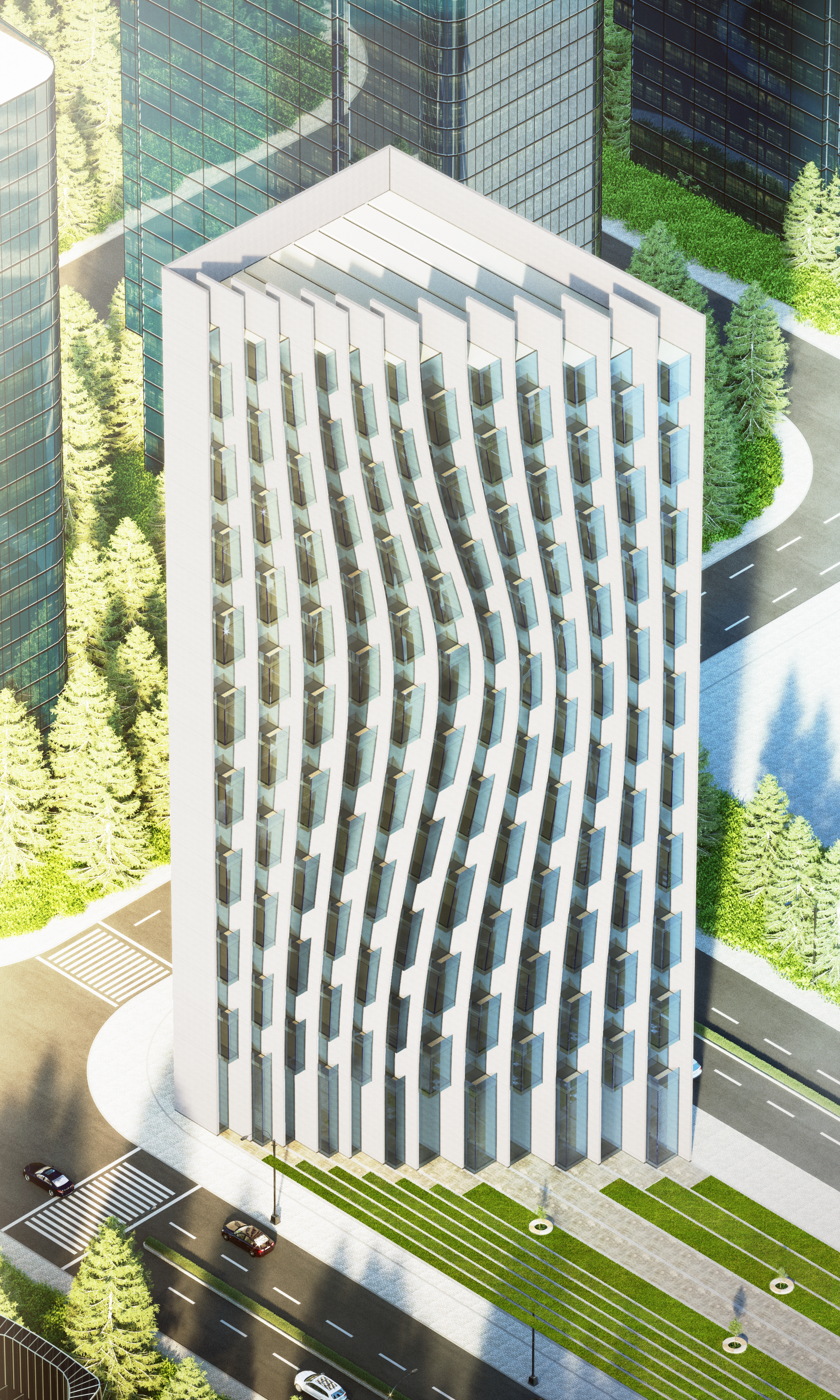 UAE,Dubai,Wavy Tower , Concept Design of offices tower-6