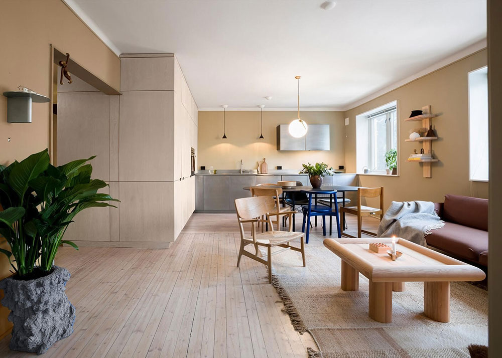 奥斯陆的沙色色调宁静简约公寓-5