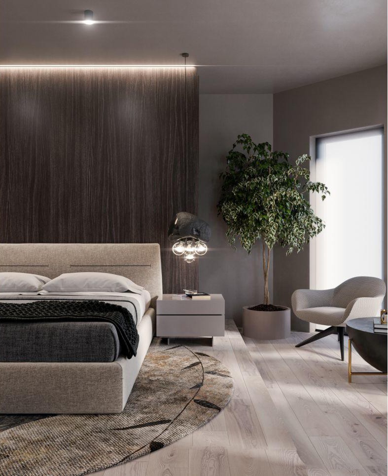 BROWN EYES 棕木+灰 绿植环绕住宅空间  Sergey Makhno Architects-13