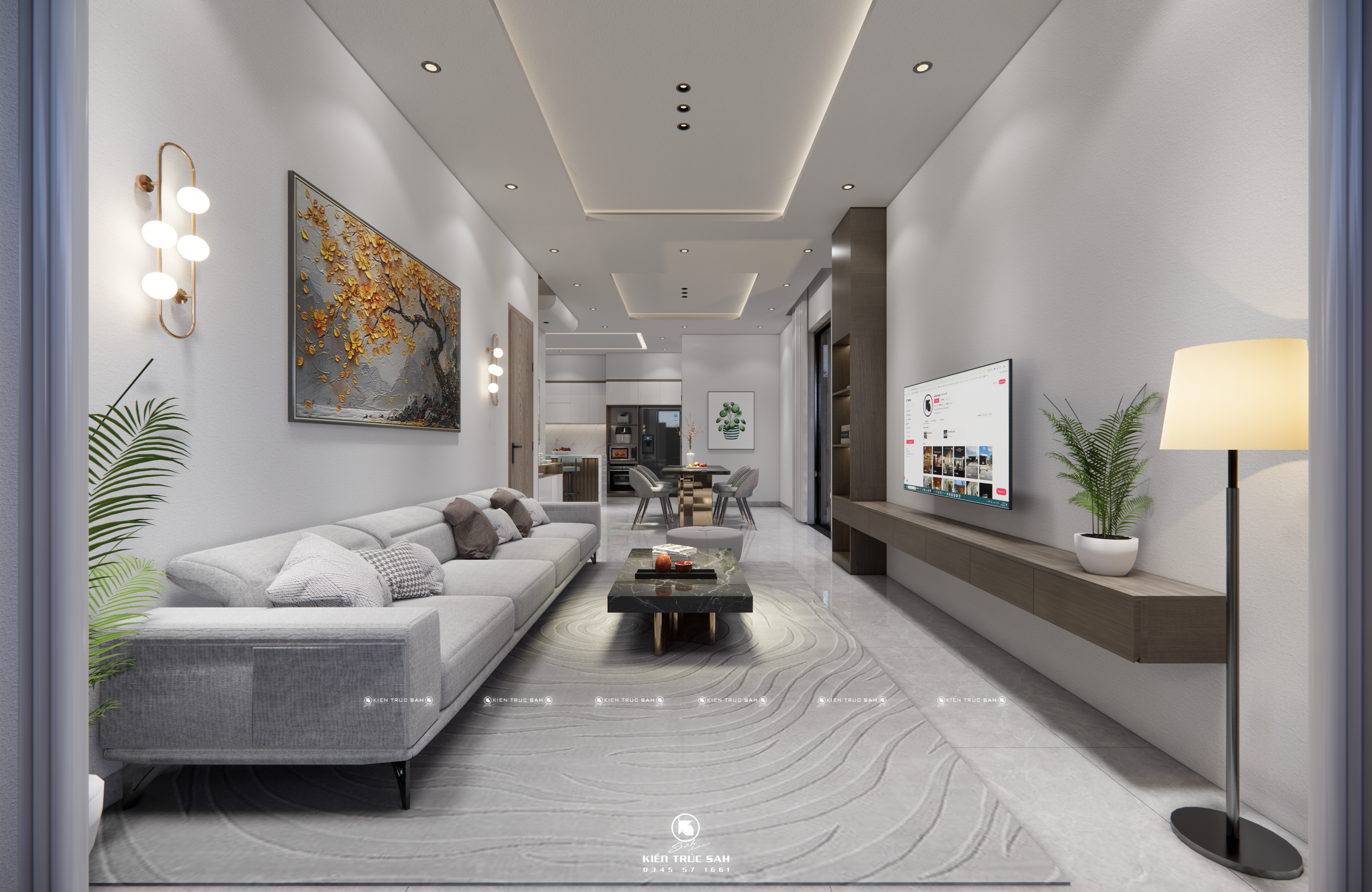 LIVING ROOM & KITCHEN DESIGN SPACE-1