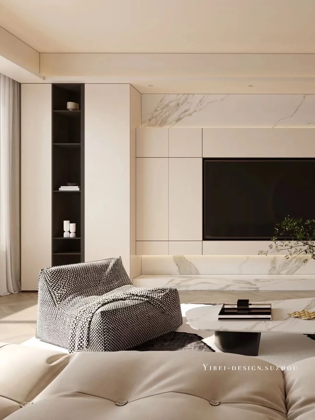 奶油系浪漫家居丨中国苏州丨一贝设计-6