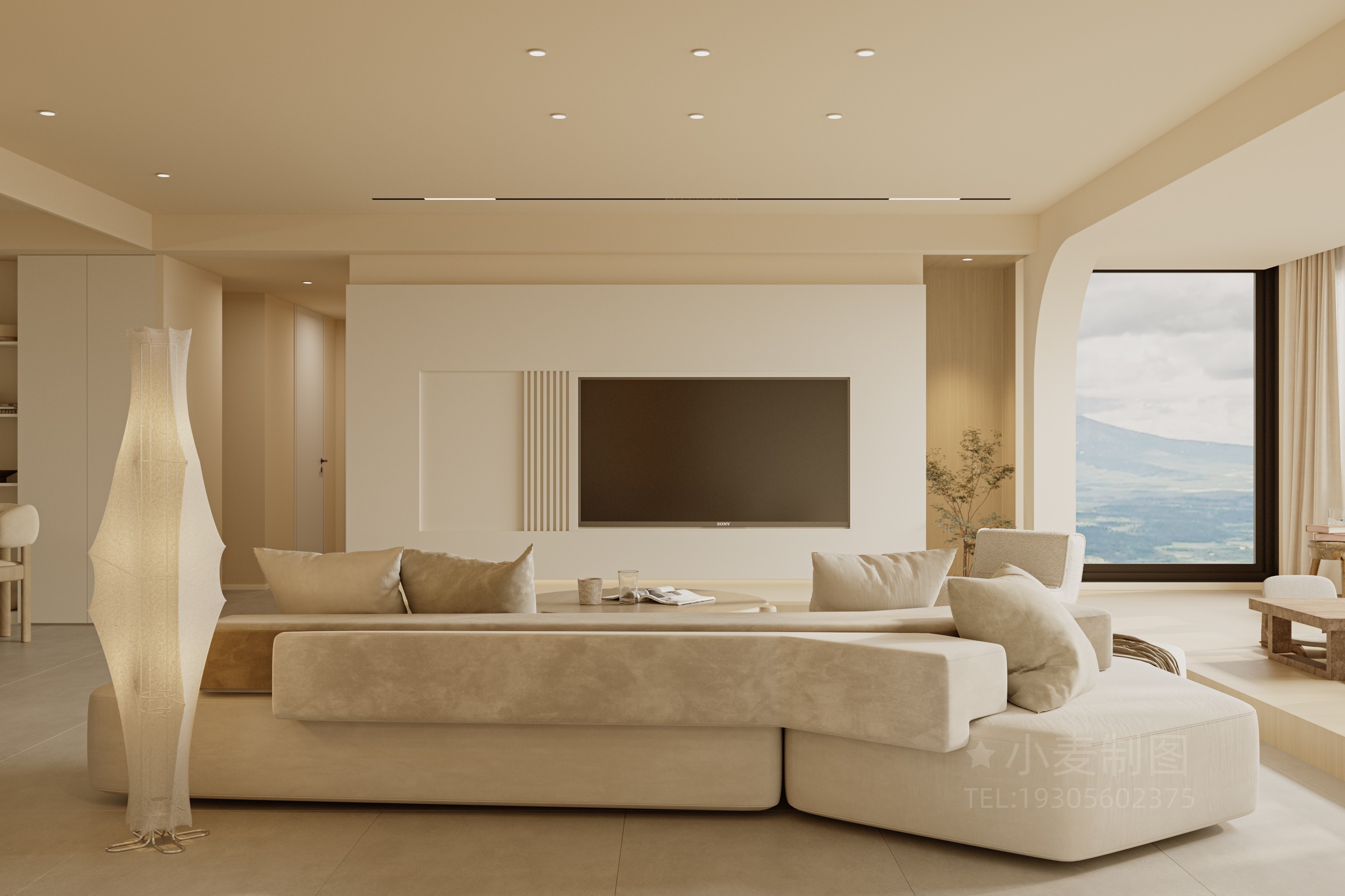 奶油风丨独立空间渲染作品-0