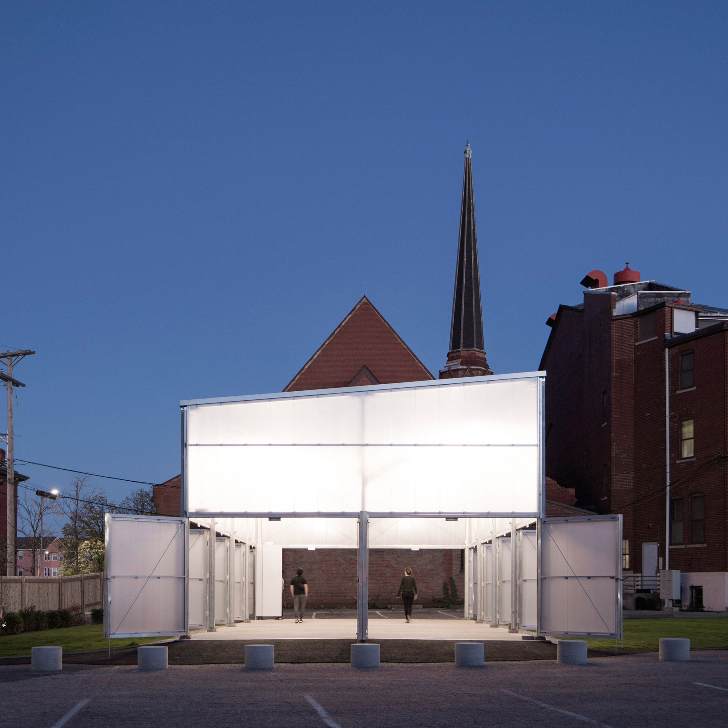 RISD students use standard greenhouse parts to build performance venue-0
