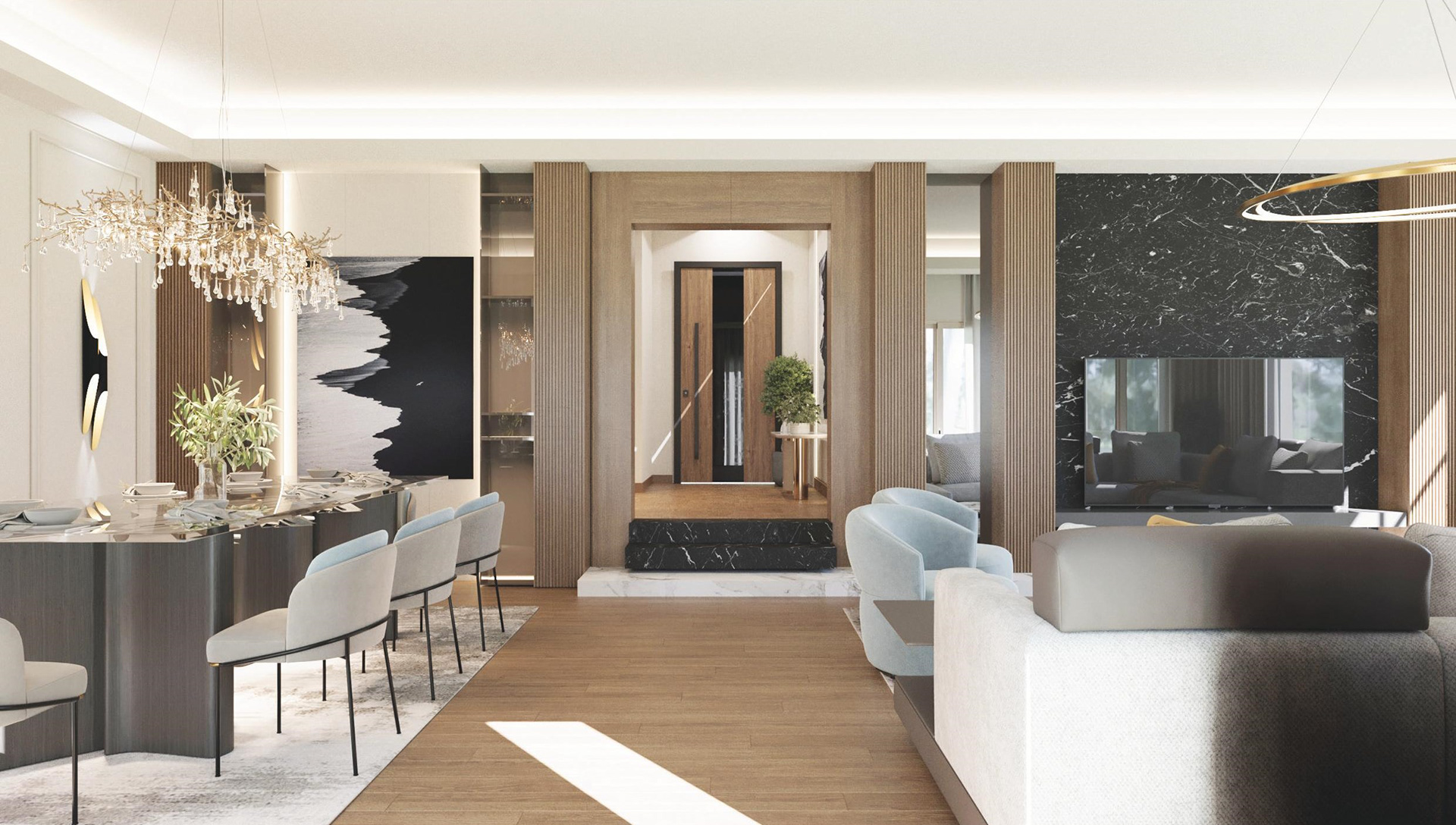 迪拜现代简约别墅室内设计丨阿联酋迪拜-14