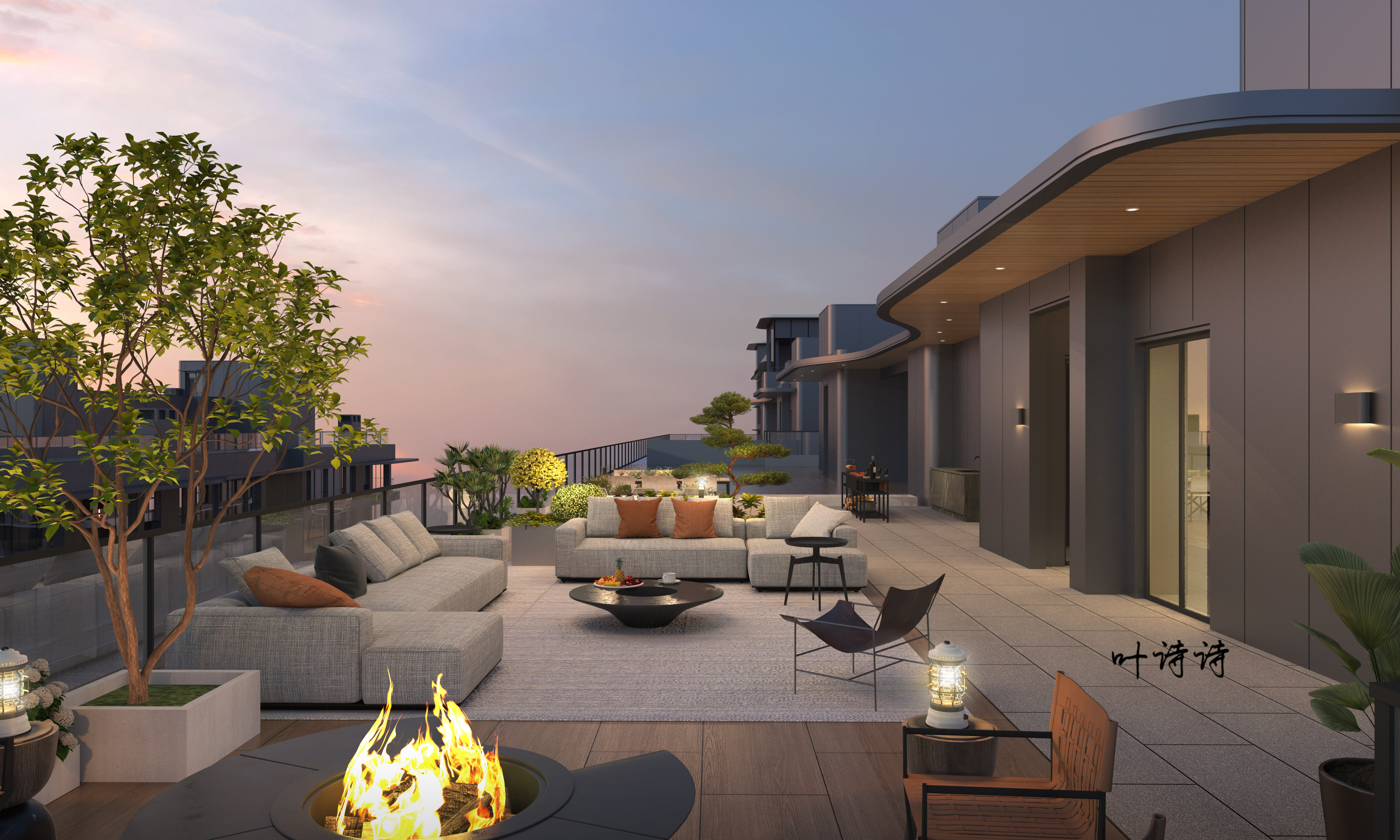 室外效果图|庭院景观设计-1