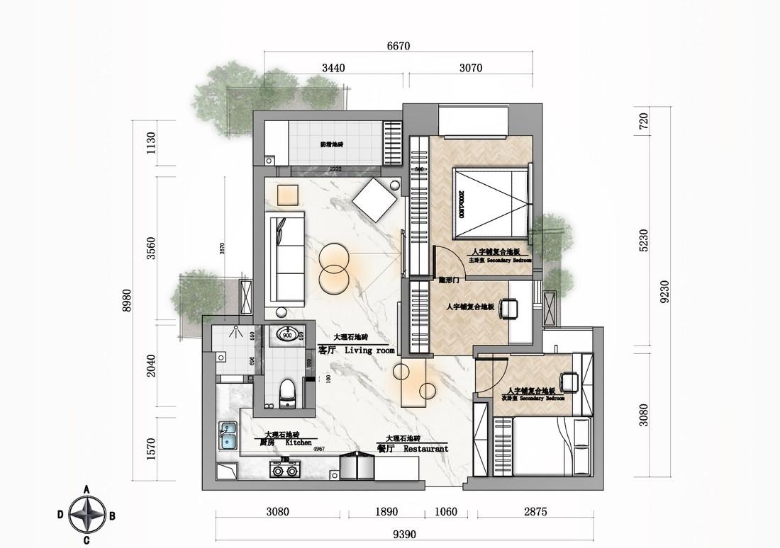 三舍设计丨平层丨新家这样の装，才够腔调！-1